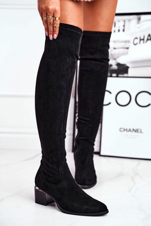 Kniehohe Stiefel aus Öko-INildleder schZuarze Farbe Can't Stop Kniehohe Stiefel aus Öko-INildleder schZuarze Farbe Can't Stop