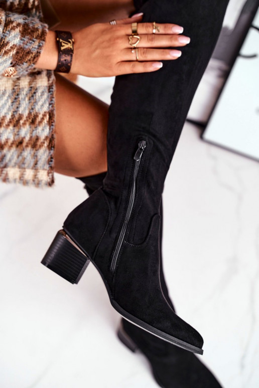 Kniehohe Stiefel aus Öko-INildleder schZuarze Farbe Can't Stop Kniehohe Stiefel aus Öko-INildleder schZuarze Farbe Can't Stop