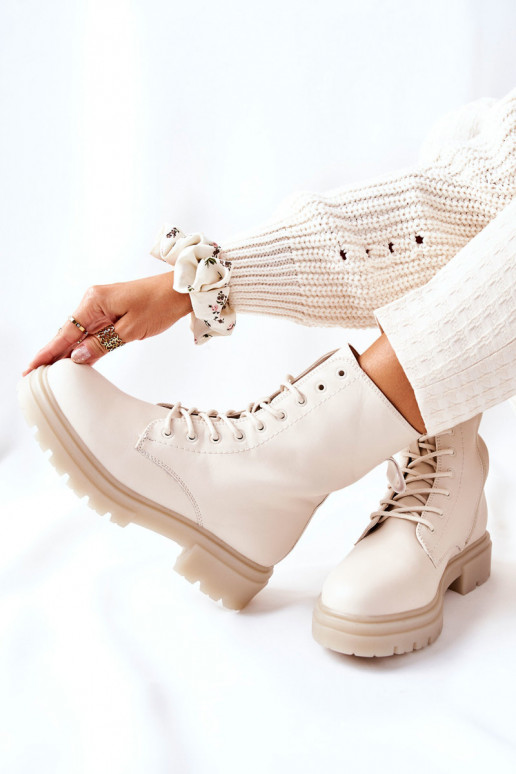 Groß Arbeitsstiefeletten Beige Rozelle