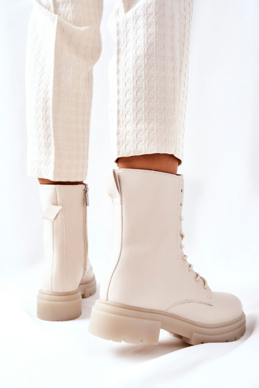 Groß Arbeitsstiefeletten Beige Rozelle