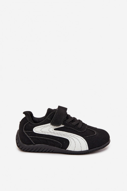 Schuhe Kinder-Sneakermit Klebeverschlussem SchZuarz und-Zueiße Farbe Perrin