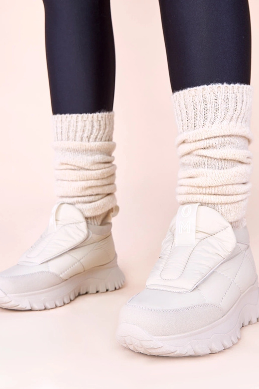 Graue Damen Schneestiefel mit...