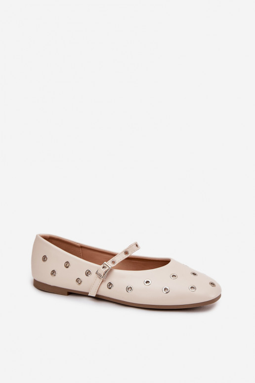 Ballerinas Feminin Ze Silberfarbemi Elementami Beige Es mussrivon