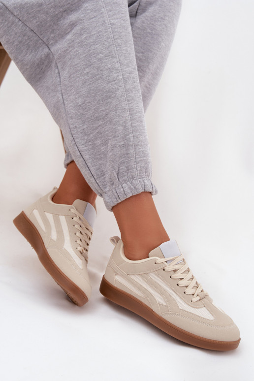 Sneakers Stilvollllschuhe Feminin Beige Hanelor