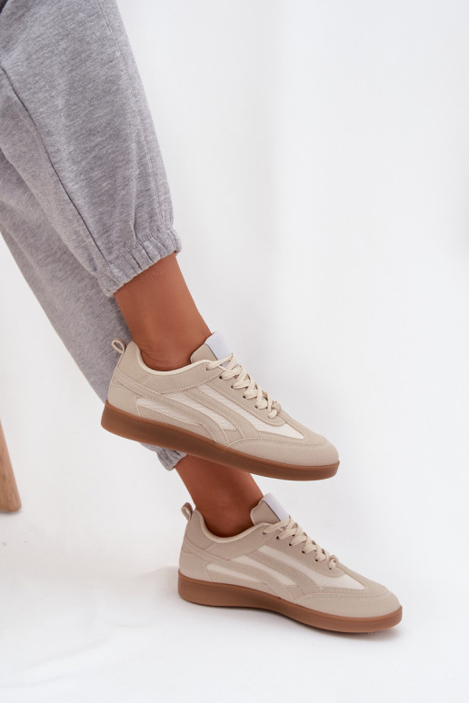 Sneakers Stilvollllschuhe Feminin Beige Hanelor