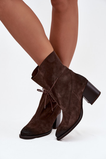 Damen Wildleder Stiefeletten "Zazoo 1151" in Schokoladenfarbe