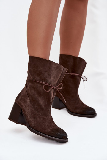 Damen Wildleder Stiefeletten "Zazoo 1151" in Schokoladenfarbe 2