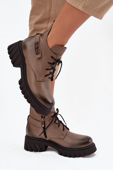Damen Stiefeletten mit niedrigem Schaft, warm, in Sandfarbe "Zazoo 60483"