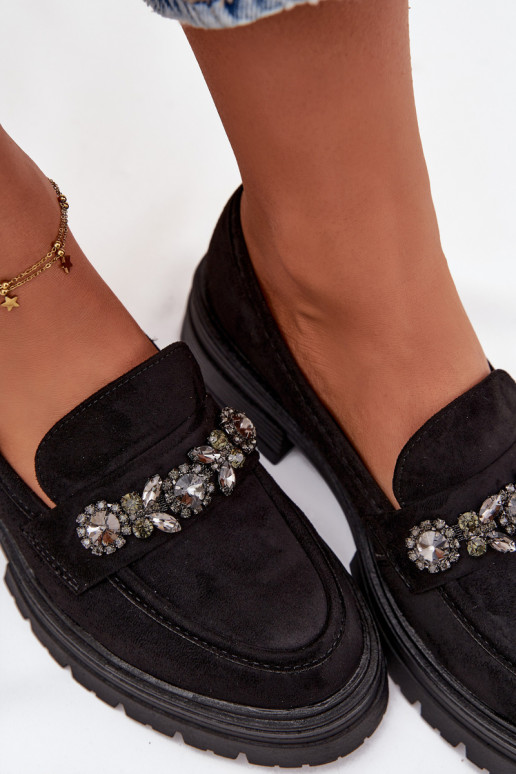 Mokassins für Damen mit leuchtenden Augen aus Öko-INildlederoZue schZuarze Farbe Lavisse