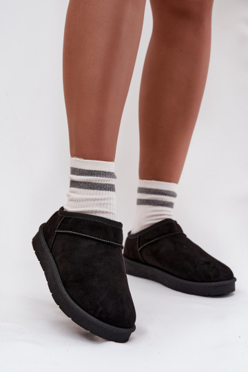 Schneestiefel Feminin sich Zuarm laufen mit Fell innen schZuarze Farbe Serenne 2