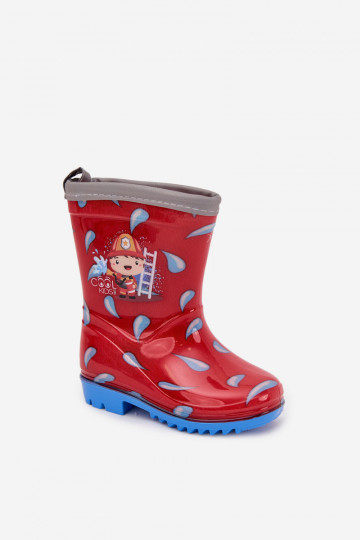 Kinder Gummistiefel „Feuerwehrmann" in Rot „Breezly"