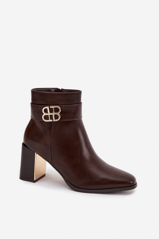 Damenstiefel mit Riemen I goldene Farbem Detalem CzekoladoZue Galinne