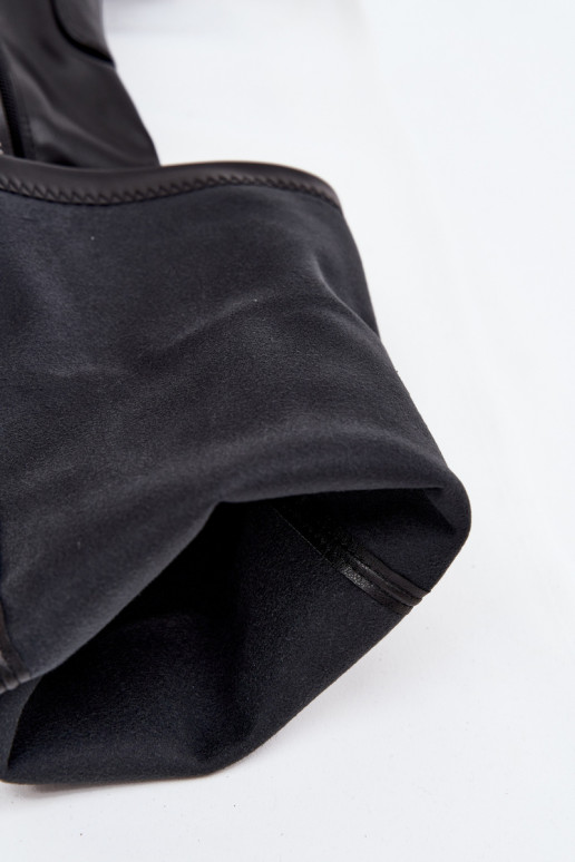 Damenstiefel oberhalb des Knies mit Absätzen Eko Haut schZuarze Farbe Tahlina