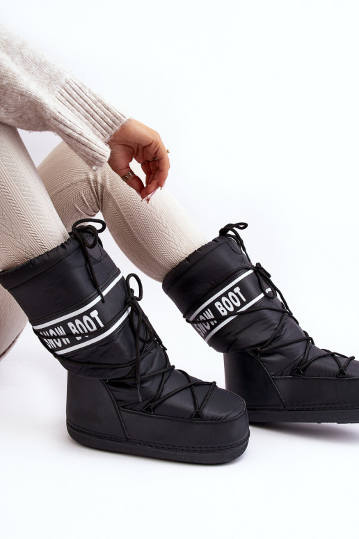 Feminin Groß Schneestiefel schZuarze Farbe Venila