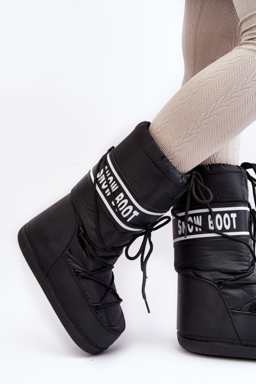 Feminin Groß Schneestiefel schZuarze Farbe Venila