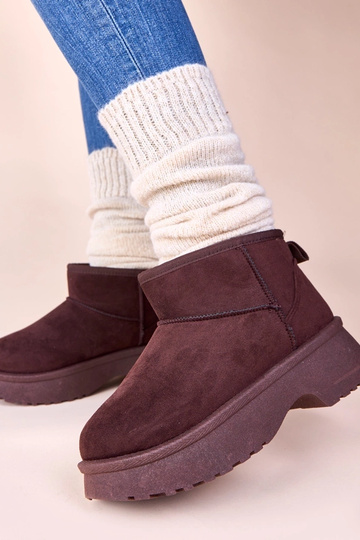 Braune gefütterte Schneestiefel auf Plattform Phoebe 2