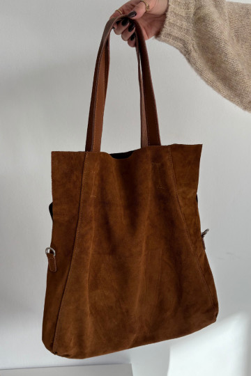 Braune Kunstwildledertasche Miraya