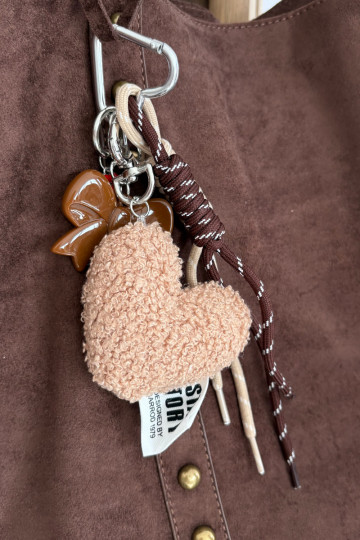Handtasche oder Schlüsselanhänger mit Herzen und Schleifen Jaysa