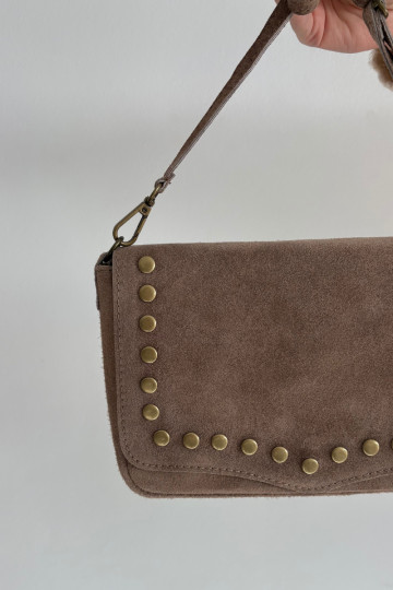 Ziegenleder Handtasche mit Nieten, elfenbeinfarben Rhenna 2
