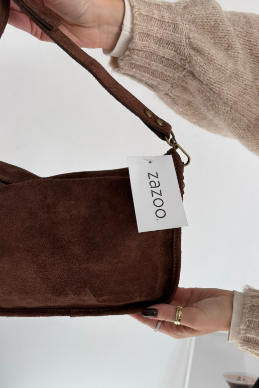 Skórzana aus INildlederoZua Handheld Zdobiona Mit Strasssteinen Braun Savra