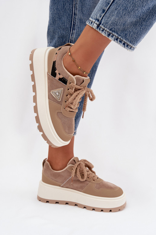 sich Zuarm laufen Sneakers Stilvollllschuhe Feminin mit einer Plattform Beige Florinda