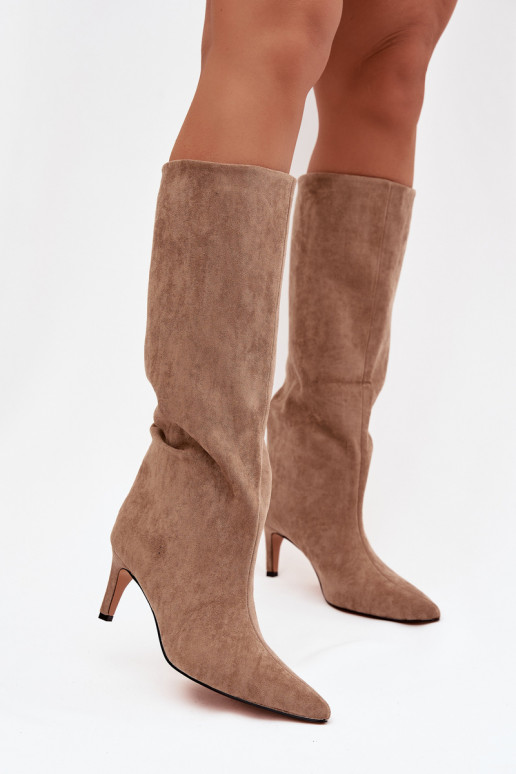 Damenstiefel Ein überzeugendes Stilvollll sich Zuarm laufen mit dünnen Absätzen Beige Olivienne