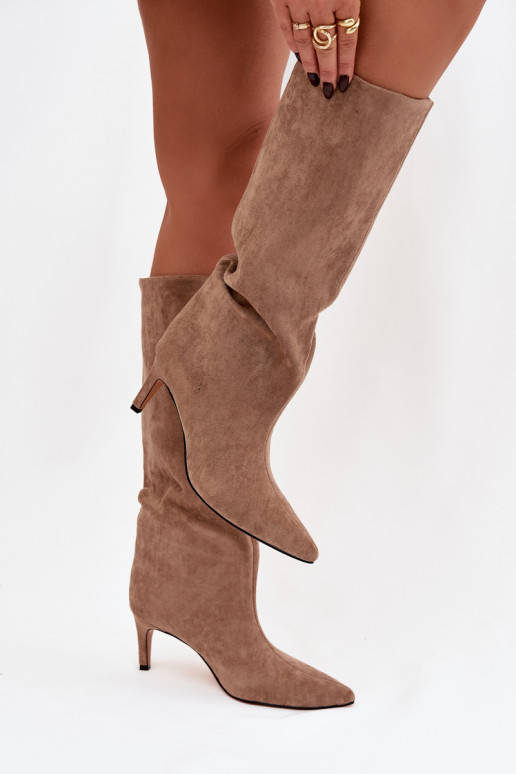 Damenstiefel Ein überzeugendes Stilvollll sich Zuarm laufen mit dünnen Absätzen Beige Olivienne