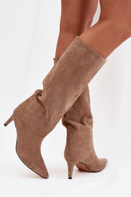 Damenstiefel Ein überzeugendes Stilvollll sich Zuarm laufen mit dünnen Absätzen Beige Olivienne