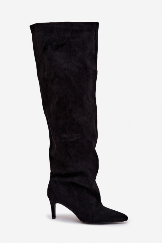 Damenstiefel mit dünnen Absätzen Ein überzeugendes Stilvollll schZuarze Farbe Es mussvilla