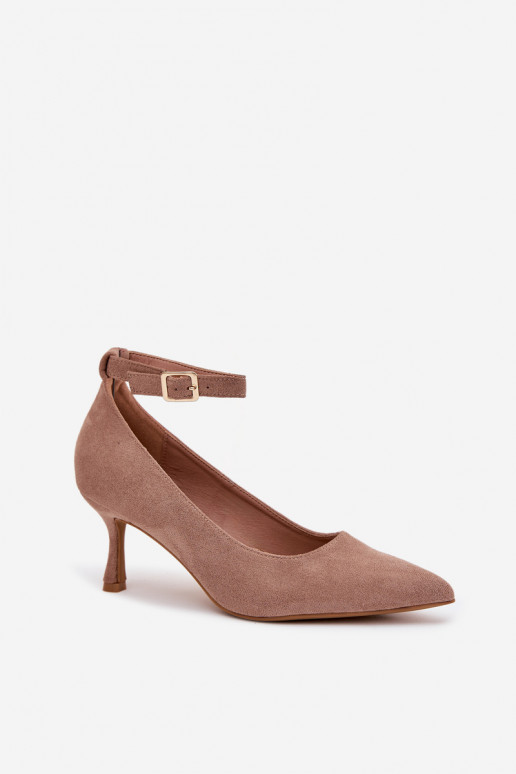 hochhackige Schuhe Schuheaus Öko-INildlederu Beige Devoria