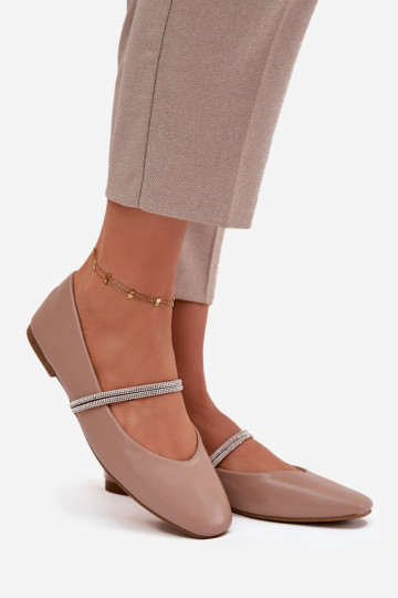 Ballerinas FemininBłyszczącymi Paskami Beige Ilirene 2