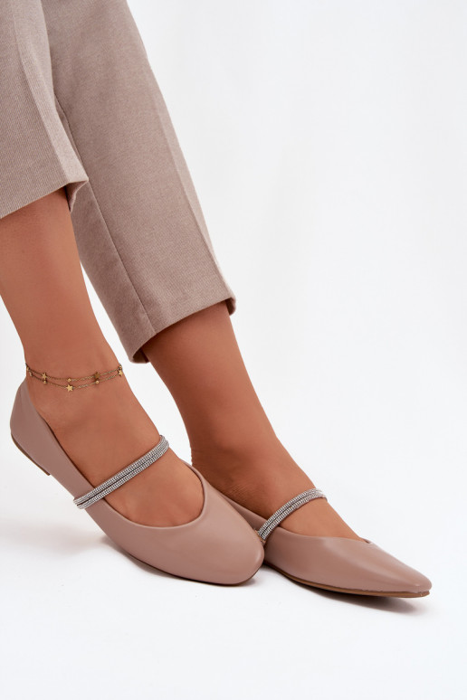 Ballerinas FemininBłyszczącymi Paskami Beige Ilirene