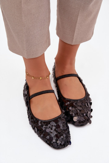 Terlina Ballerinas mit Pailletten in Schwarz