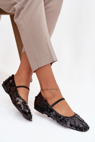 Terlina Ballerinas mit Pailletten in Schwarz 2