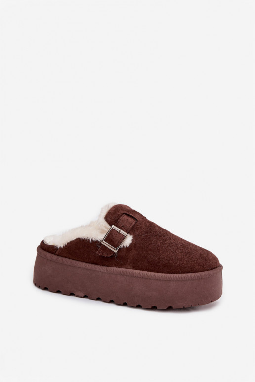 Schneestiefel Feminin mit Pelzmantel I mit Schnallen mit einer Plattform CzekoladoZue Jessina