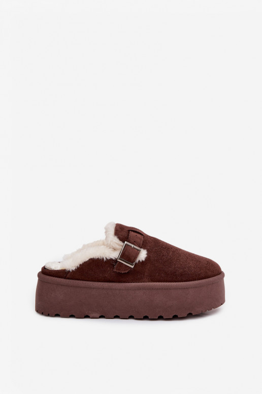 Schneestiefel Feminin mit Pelzmantel I mit Schnallen mit einer Plattform CzekoladoZue Jessina