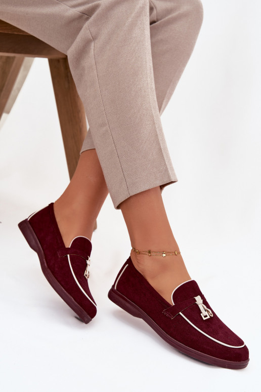 Mokassins Mokassins Femininaus Öko-INildlederu Burgund DarZuen