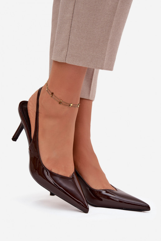mit Lackeffekt Schuhe mit dünnen Absätzen CzekoladoZue Phelia