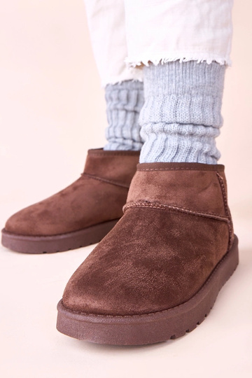 Schokoladenbraune Schneestiefel mit Fell Elriee 2
