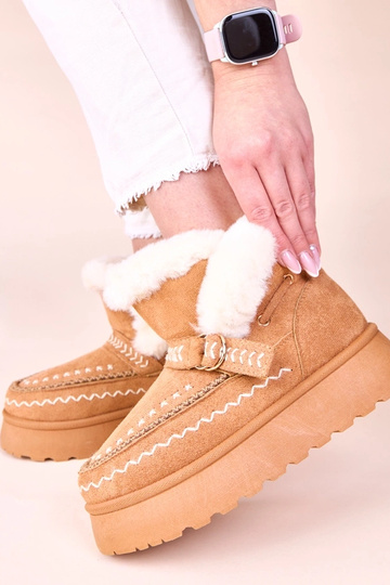 Braune Schneestiefel mit dekorativer gestickter Applikation Ciana 2