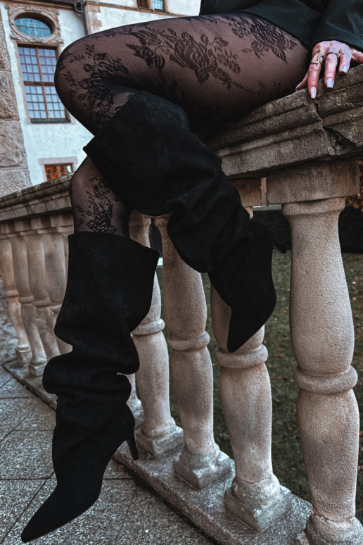 Taivilla Damenstiefel mit dünnen Absätzen gefüttert in Schwarz