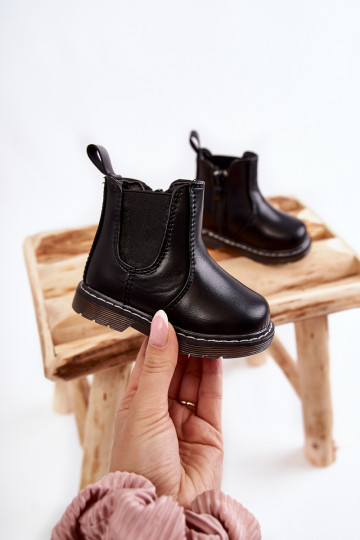 Warme Kinderstiefel in der Farbe Schwarz von Porky 2