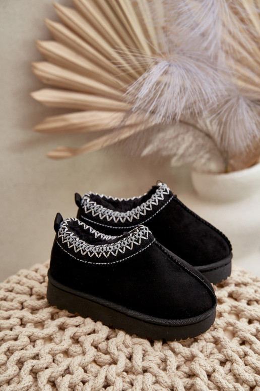 Kinderschneestiefel mit Plateau, isoliert mit Fell innen in schwarz Vilabria