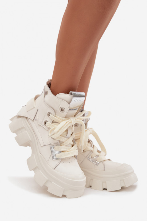 Haut sich Zuarm laufen Sportlicher Stil Stiefel GOE SS2N4055 Zueiße Farbe