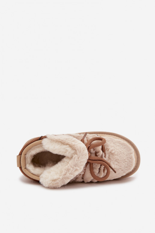 Sandfarbene Kinder-Schneestiefel mit Fell D.Franklin DFSH370011