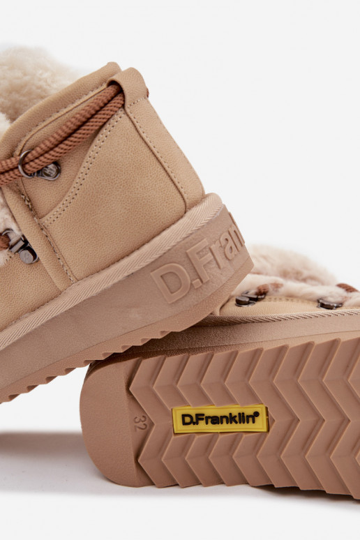 Sandfarbene Kinder-Schneestiefel mit Fell D.Franklin DFSH370011