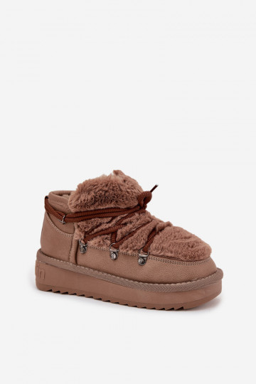Braune Kinder-Schneestiefel mit Fell D.Franklin DFSH370011