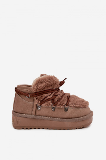 Braune Kinder-Schneestiefel mit Fell D.Franklin DFSH370011 2