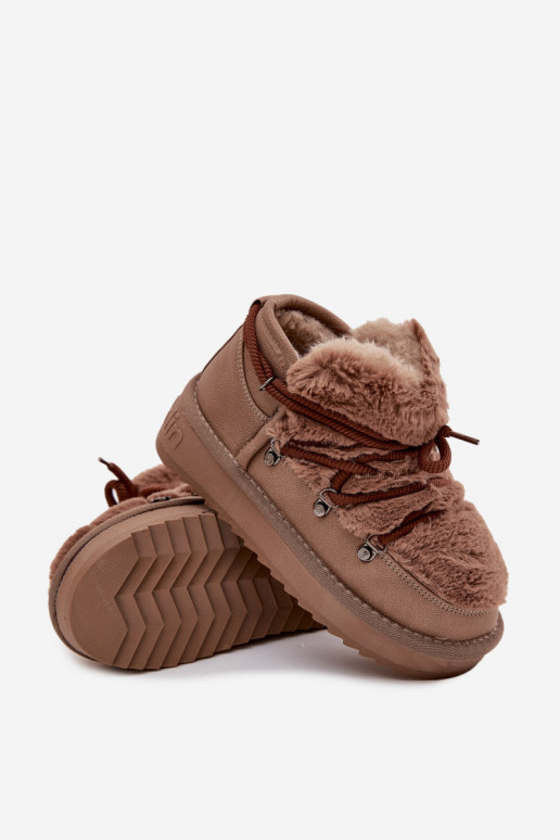 Braune Kinder-Schneestiefel mit Fell D.Franklin DFSH370011