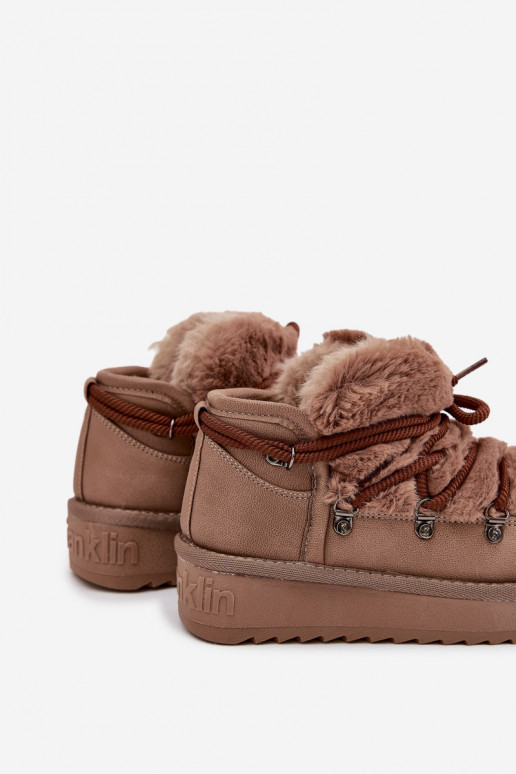 Braune Kinder-Schneestiefel mit Fell D.Franklin DFSH370011